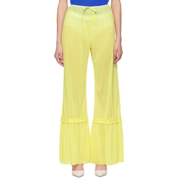 Miu Miu Yellow Ruffle Trousers - Picture 4 of 11